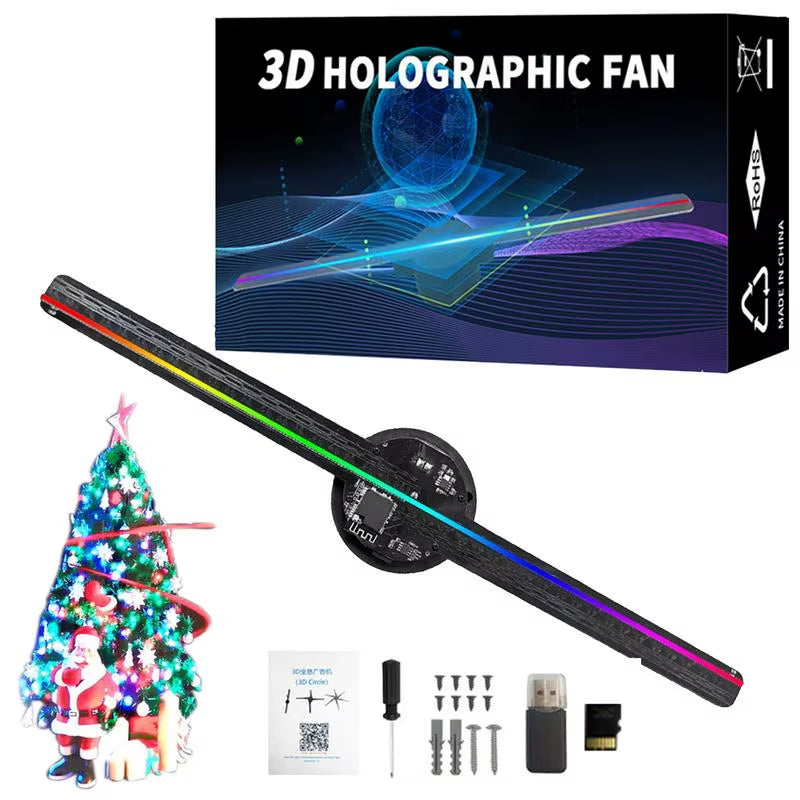 3D Holographic LED Fan Projector – Ultra-Realistic Floating Display (16.5")